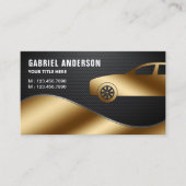 ブラックカーボンファイバー金ゴールドラグジュアリーカーヒアードショーファ 名刺 (正面)