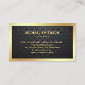 ブラックカーボンファイバー金ゴールドラグジュアリーヨットチャーター 名刺 (裏面)