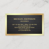 ブラックカーボンファイバー金ゴールド車プロフェッショナル運転手 名刺 (裏面)
