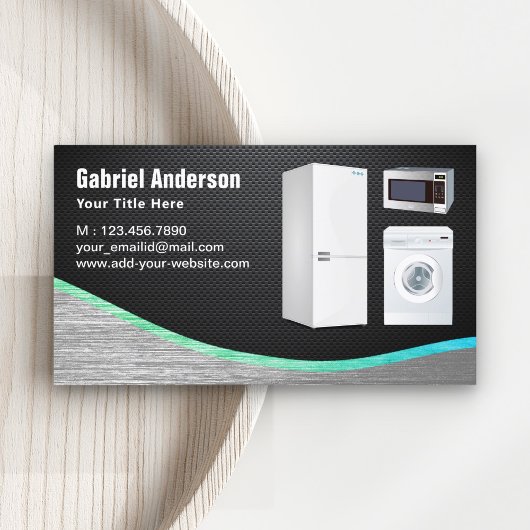 ブラックカーボンファイバー鋼家電製品の修理 名刺