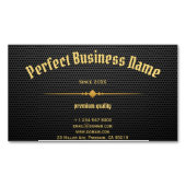 ブラックカーボン金ゴールドエレガントラグジュユニークアリ マグネット名刺 (正面)