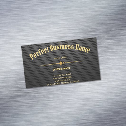 ブラックカーボン金ゴールドエレガントラグジュユニークアリ マグネット名刺 (インサイチュ)