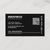 ブラックカーレンタルサービスブラックビジネスカード 名刺 (裏面)