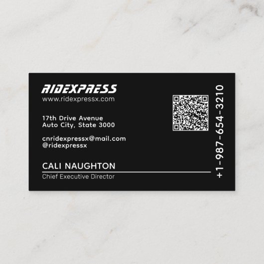 ブラックカーレンタルサービスブラックビジネスカード 名刺 (裏面)