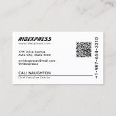 ブラックカーレンタルサービスホワイトビジネスカード 名刺 (裏面)