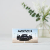 ブラックカーレンタルサービスホワイトビジネスカード 名刺 (スタンド正面)