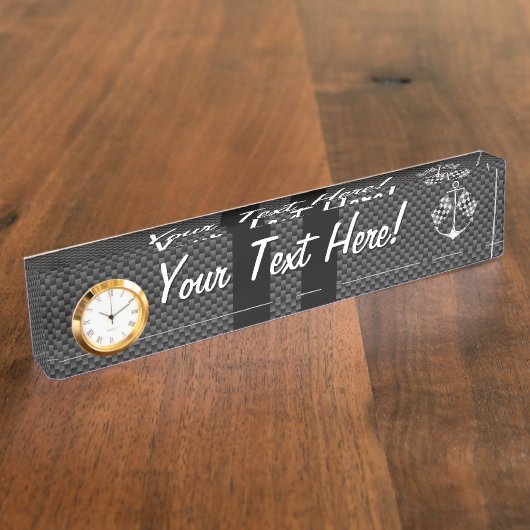 ブラックカー航海のボン繊維スタイルでのボートレース デスクネームプレート (側面)