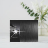 ブラックカー車のカンパニー金属デザインはがき ポストカード (スタンド正面)