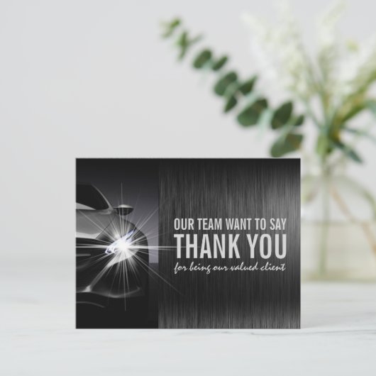 ブラックカー車の会社ありがとうはがき ポストカード (スタンド正面)