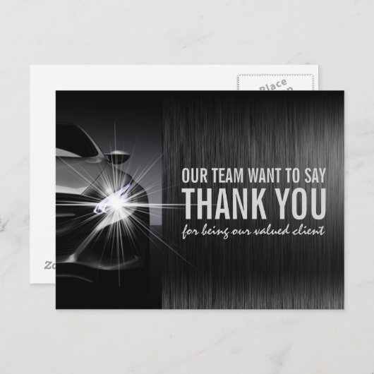 ブラックカー車の会社ありがとうはがき ポストカード (正面/裏面)