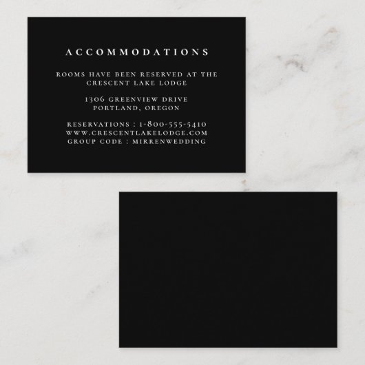 ブラックカ無地のラー結婚ズ宿泊施設 エンクロージャーカード (正面/裏面)