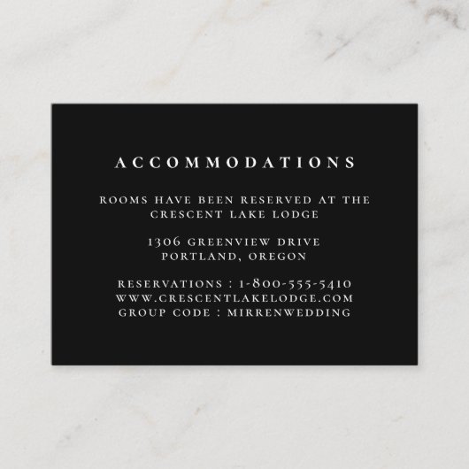 ブラックカ無地のラー結婚ズ宿泊施設 エンクロージャーカード (正面)