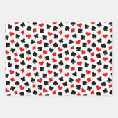 ブラックカ赤と白ジノカードスーツ ラッピングペーパーシート (正面3)