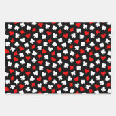 ブラックカ赤と白ジノカードスーツ ラッピングペーパーシート (正面)