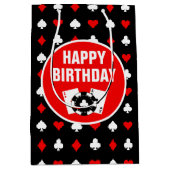 ブラックカ赤と白ジノチップス&カードメディア ミディアムペーパーバッグ (正面)