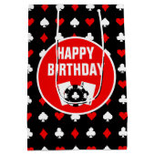 ブラックカ赤と白ジノチップス&カードメディア ミディアムペーパーバッグ (裏面)