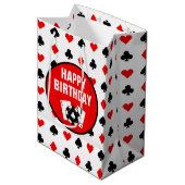 ブラックカ赤と白ジノチップス&カード ミディアムペーパーバッグ (正面アングル)