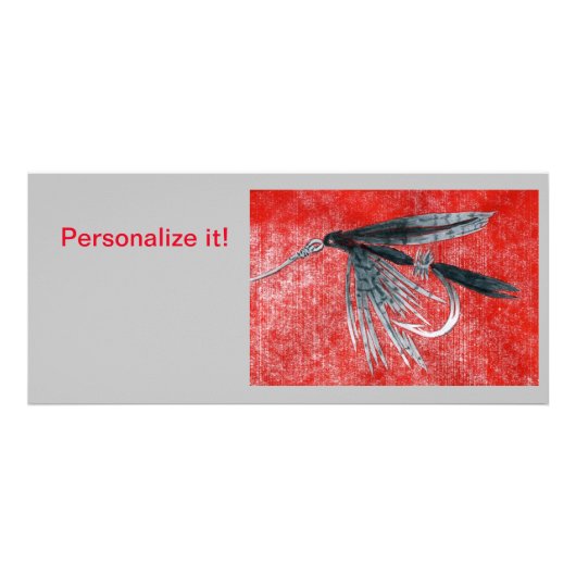 「ブラックガニット」フライを結ぶフライ釣りアート ラックカード (正面)