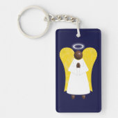 ブラックガーディアンエンジェル(両面)キーリング キーホルダー (正面)