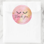 ブラックガーリーピンクグラム金ゴールドまつ毛 ラウンドシール (バッグ)