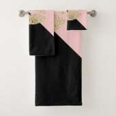 ブラックガーリー赤面ピンクシックグリッターリップス バスタオルセット (インサイチュ)