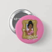 ブラックガールがジェーンピンクボタンを愛する 缶バッジ (正面&裏面)