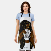 ブラックガールアフロアメリカン女性インスピレーションQuote エプロン (着用した状態)