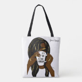 ブラックガールアフロアメリカン女性インスピレーションQuote トートバッグ (裏面)