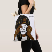 ブラックガールアフロアメリカン女性インスピレーションQuote トートバッグ (クローズアップ)