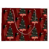 ブラックガールアフロクリスマス抱き枕 ラージペーパーバッグ (裏面)