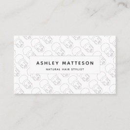 ブラックガールアフロナチュラル美容師白黒 名刺