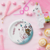 ブラックガールアンドアイスクリーム誕生日 ペーパープレート (パーティー)