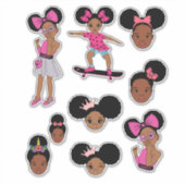 ブラックガールクリスマスデカールメラニンクリスマスデカール シール (正面)