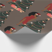 ブラックガールクリスマスレオ〔占星術の〕十二宮図星占い ラッピングペーパー (角)