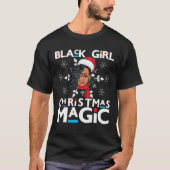 ブラックガールクリスマス魔法サンタシスタシスターシスターミラ Tシャツ (正面)
