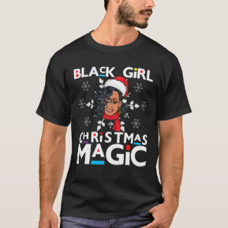 ブラックガールクリスマス魔法サンタシスタシスターシスターミラ Tシャツ