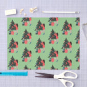 ブラックガールクリスマス魔法ラッピング紙 薄葉紙 (クラフト)