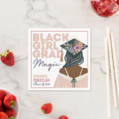 ブラックガールグラード魔法フローラボホー卒業パーティー スタンダードカクテルナプキン (インサイチュ)