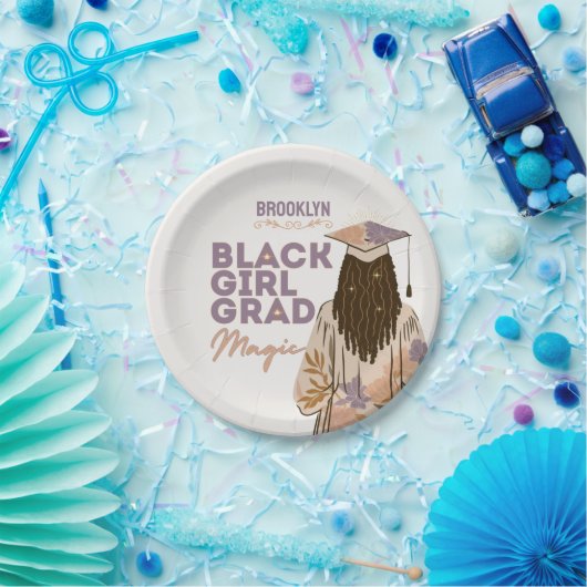 ブラックガールグラード魔法フローラボホー卒業パーティー ペーパープレート (パーティー)