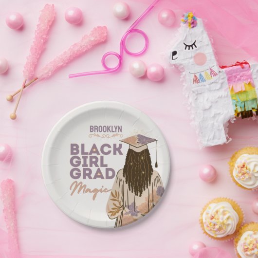 ブラックガールグラード魔法フローラボホー卒業パーティー ペーパープレート (パーティー)