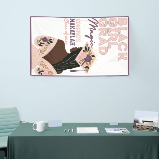 ブラックガールグラード魔法フローラ卒業 横断幕 (トレードショー)