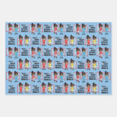 ブラックガールサッカーパーソナライズされた ラッピングペーパーシート (正面)