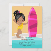ブラックガールサマービーチバースデーパーティー 招待状 (正面)