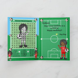 ブラックガールズサッカーワード検索ハッピーバースデー カード