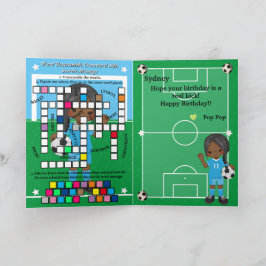 ブラックガールズサッカー 秘密のメッセージ ハッピーバースデー カード