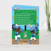 ブラックガールズソフトボール秘密メッセージハッピーバースデー カード (裏面)