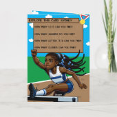 ブラックガールズトラックスターワードサーチハッピーバースデー カード (裏面)