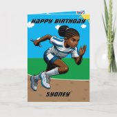 ブラックガールズトラックスターワードサーチハッピーバースデー カード (正面)