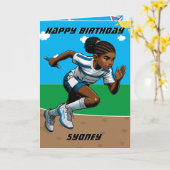 ブラックガールズトラックスターワードサーチハッピーバースデー カード (黄色い花)