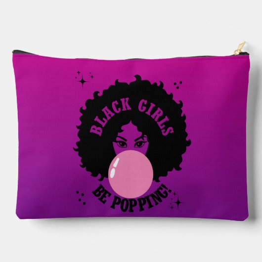 ブラックガールズビーズポッピングかわいいコスメティックバッグ アクセサリーポーチ (裏面)